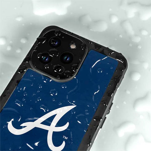 MLB Atlanta Braves - Solid Distressed iPhone 15 Pro Waterproof Case